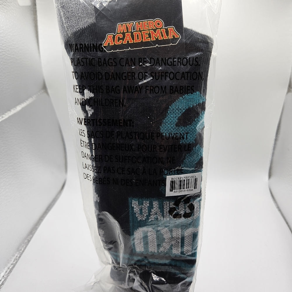 Bioworld My Hero Acadamia Black and Teal Crew Socks